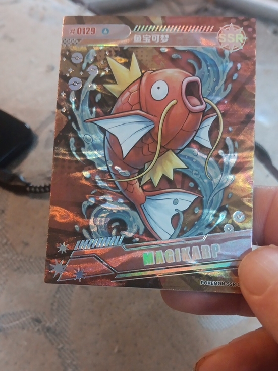 Pokemon Other - Pokemon Magikarp Holographic Card - Red and Blue Artwork